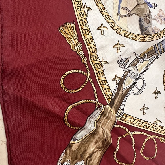 HERMES Vintage Equestrian Print Silk Scarf - Picture 3 of 10